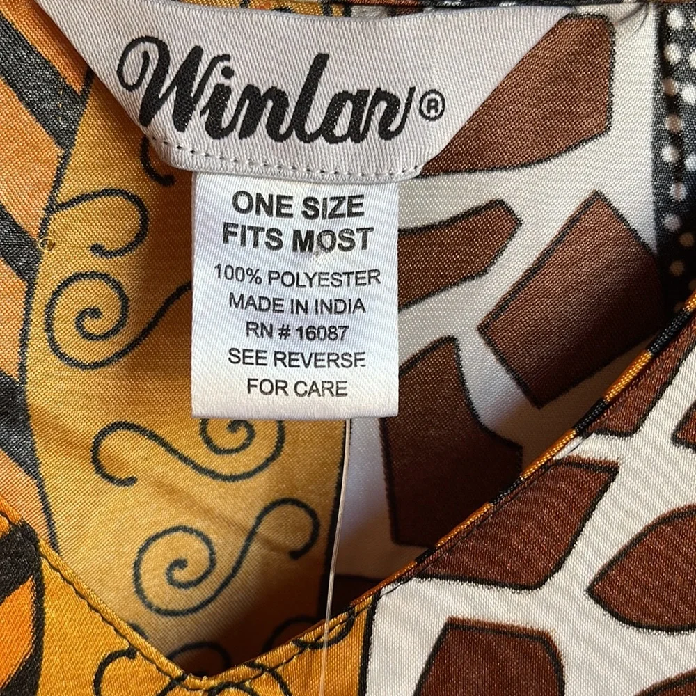 NWT WINLAR SATEEN FEEL VIBRANT DESIGN PRINT FULL LENGTH CAFTAN - Picture 10 of 10